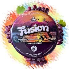 Fusion Magic Gummies Grape Slushe – vibrant grape-flavored gummies infused with magic mushrooms, offering a sweet, tangy taste and a refreshing, mind-enhancing experience.