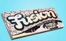Fusion Cookies and Cream Chocolate Bar – rich white chocolate blended with crunchy cookie bits for a classic, creamy, and satisfying sweet treat.