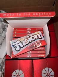 Fusion Mushroom Chocolate Bar Kit kats – a delicious chocolate bar inspired by Kit Kat with layers of crispy wafers, infused with magic mushrooms, and elegantly packaged